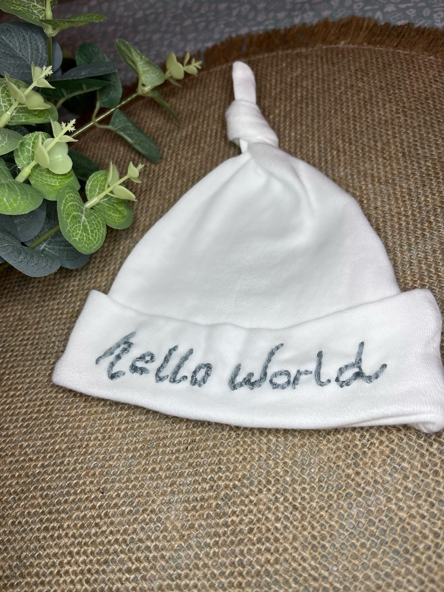 Hand Embroidered Baby Hat - main product image