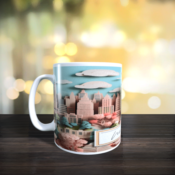 3D Cityscape New York City stylised Ceramic coffee Tea Birthday Holiday Mug 11oz - product image 3