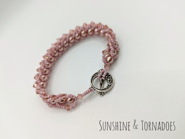 Blush Pink Flat Spiral Bracelet with Decorative Clasp - product image 4