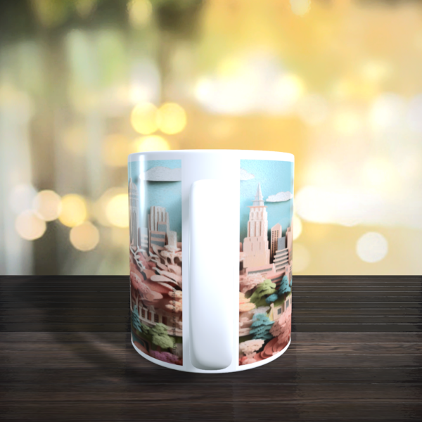 3D Cityscape New York City stylised Ceramic coffee Tea Birthday Holiday Mug 11oz - product image 4