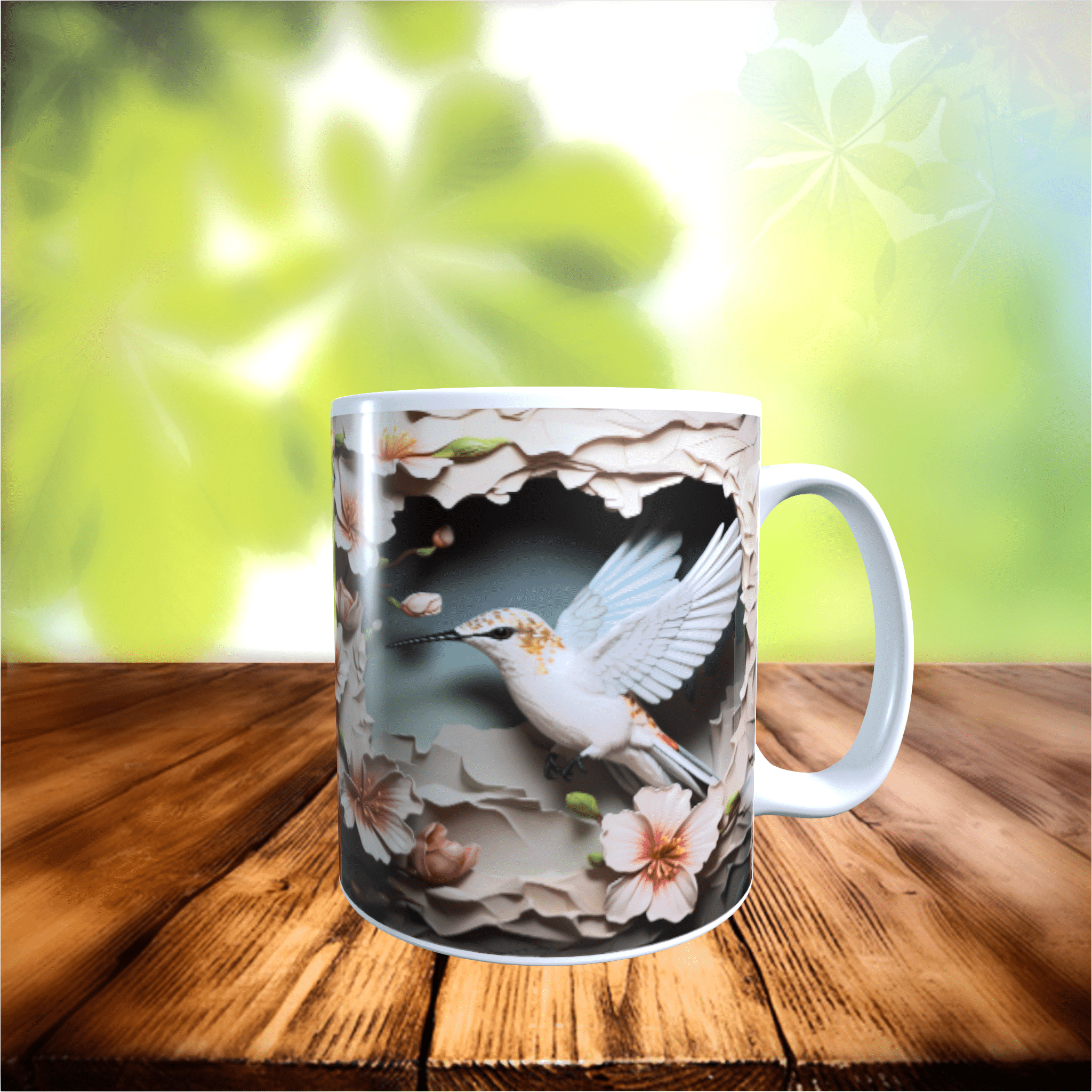 Hummingbird Ceramic Gift Mug, Perfect for Bird Lovers (Design 1) 11oz - main product image