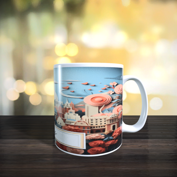 3D Cityscape Paris stylised Art Ceramic coffee Tea Birthday Holiday Mug 11oz - product image 2