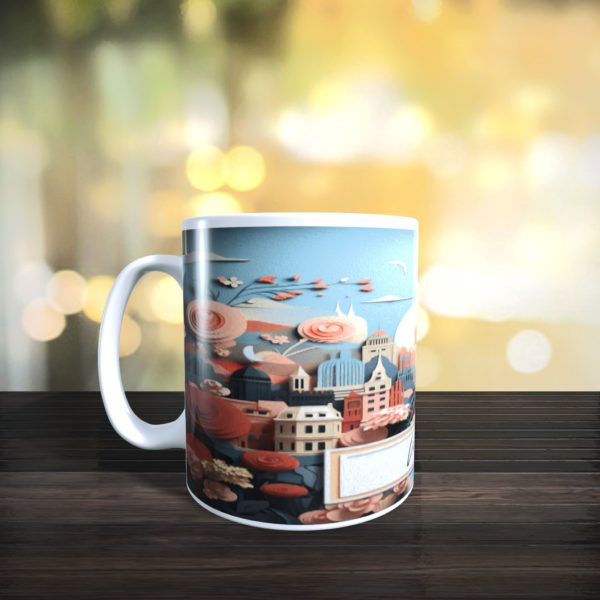 3D Cityscape Paris stylised Art Ceramic coffee Tea Birthday Holiday Mug 11oz - product image 3