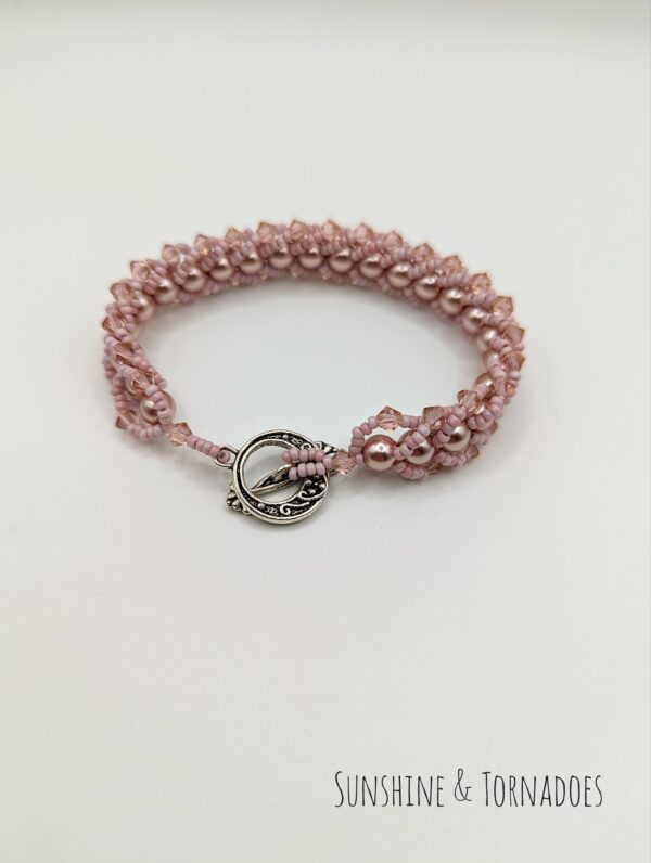 Blush Pink Flat Spiral Bracelet with Decorative Clasp - product image 3