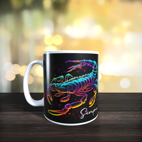 SCORPIO Rainbow Star Sign Zodiac The scorpion horoscope Birthday Gift Mug 11oz - product image 2