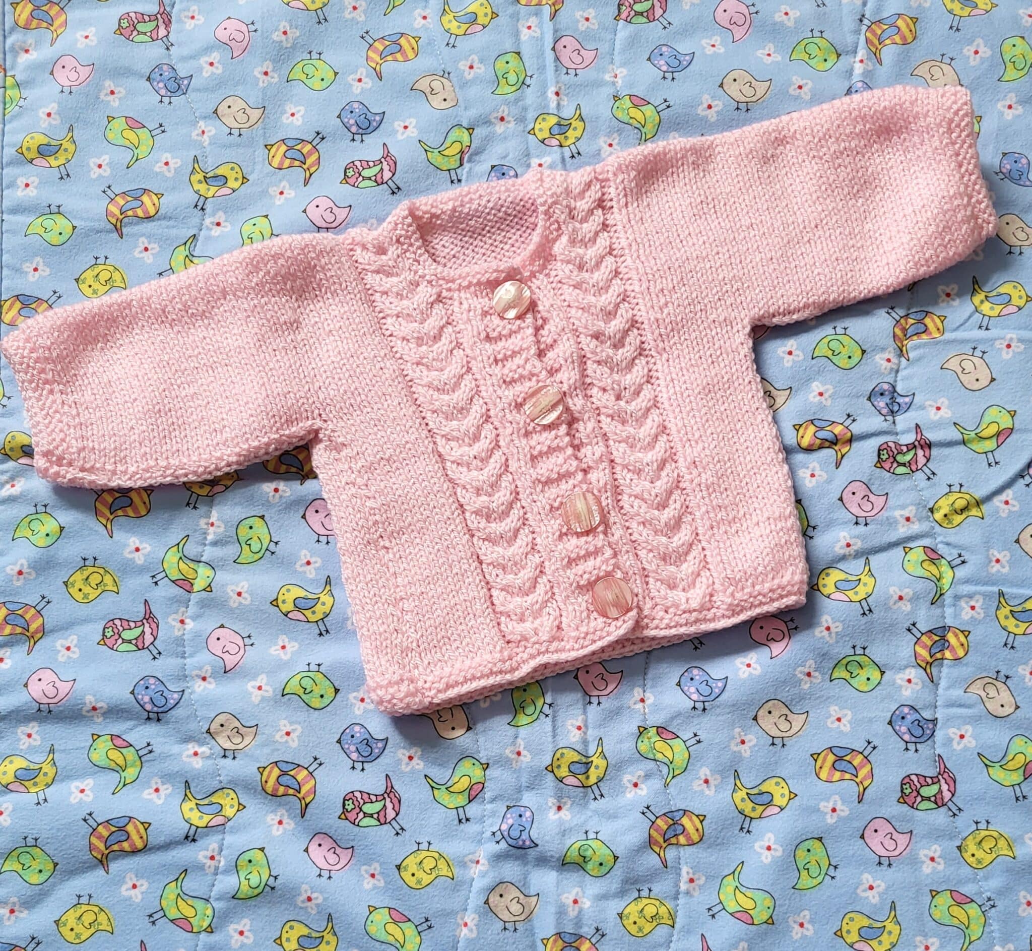 Pink baby cardigan 0-3 months - main product image