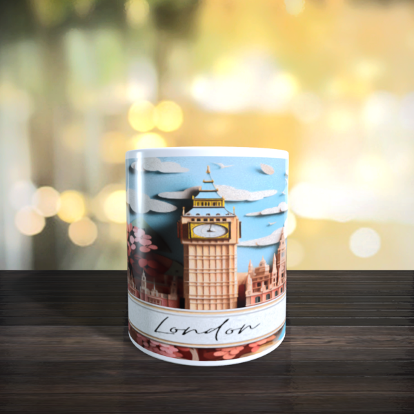 3D Cityscape London stylised Art Ceramic coffee Tea Birthday Holiday Mug 11oz - main product image