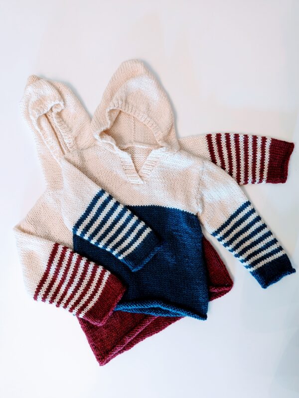 Breton Stripe Baby Hoodie – Berry - product image 2