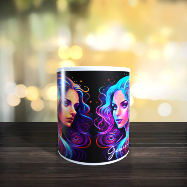 Gemini Rainbow Star Sign Zodiac The Twins horoscope Birthday Gift Mug 11oz - product image 4