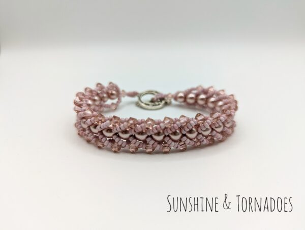 Blush Pink Flat Spiral Bracelet with Decorative Clasp - product image 2