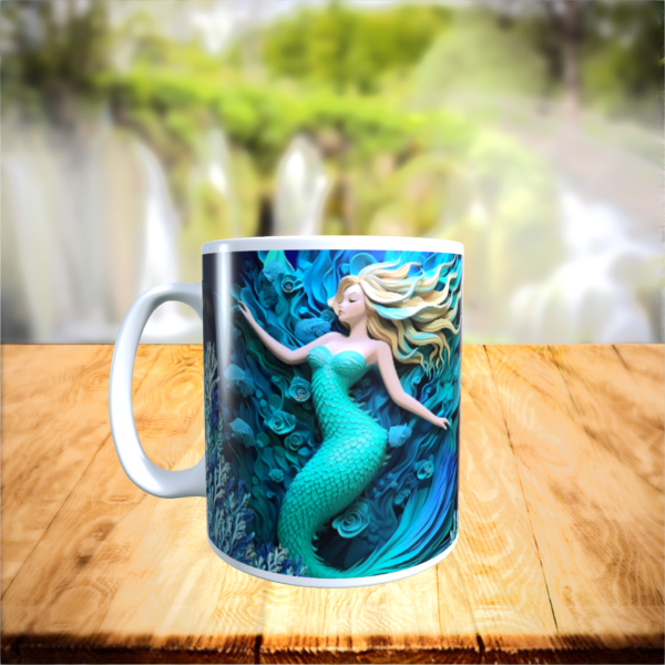 3D Turquoise Magical Mermaid Mug – Unique Gift Idea for Mermaid Lovers! - product image 2