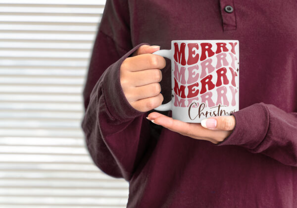 Merry Christmas Retro XMAS Festive Holiday Season Coffee Tea Gift Mug 11oz NEW - product image 2