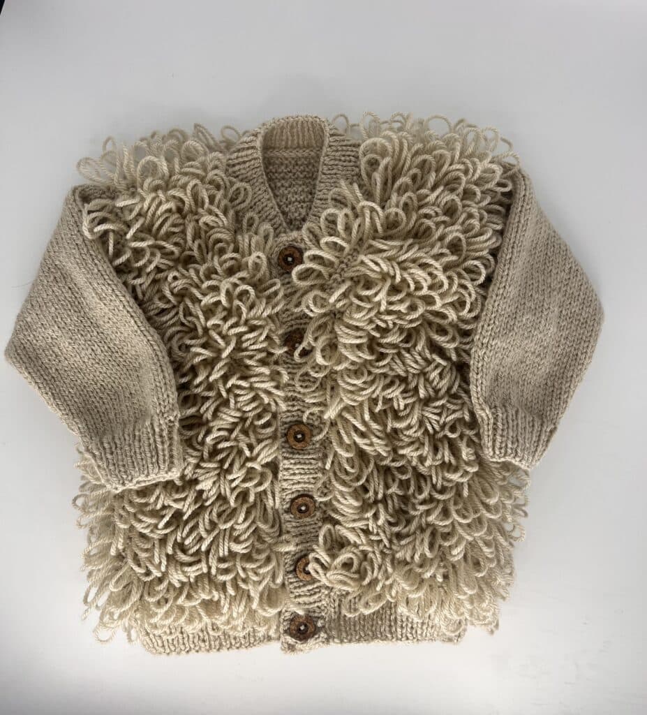 Unisex loopy hand knit cardigan