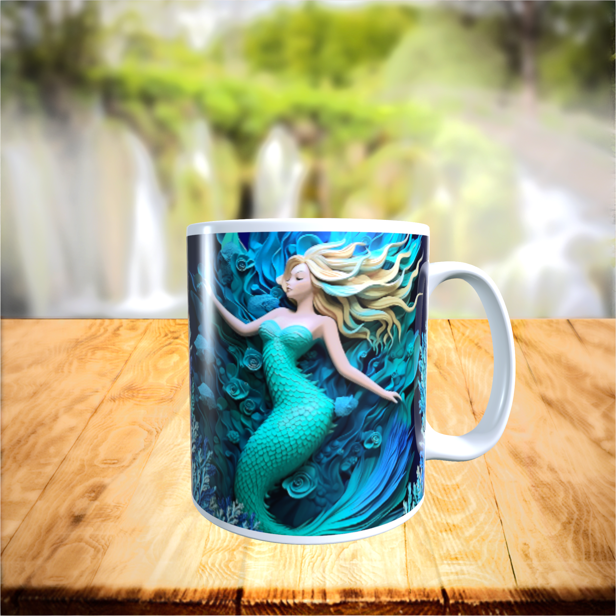 3D Turquoise Magical Mermaid Mug – Unique Gift Idea for Mermaid Lovers! - main product image