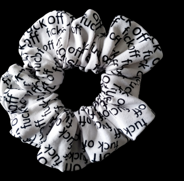 Adult themed sweary f*”k off hair Scrunchie profanity gifts - main product image