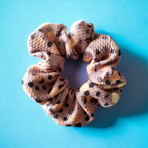 Gold and brown animal print hair Scrunchie - product image 3