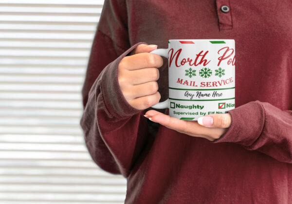 Personalised Christmas North Pole Mail Special Delivery Service Coffee mug 11oz - product image 2