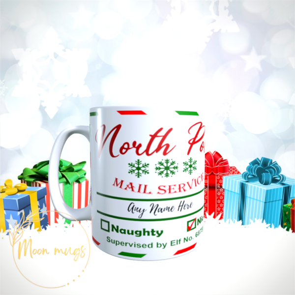 Personalised Christmas North Pole Mail Special Delivery Service Coffee mug 11oz - product image 4