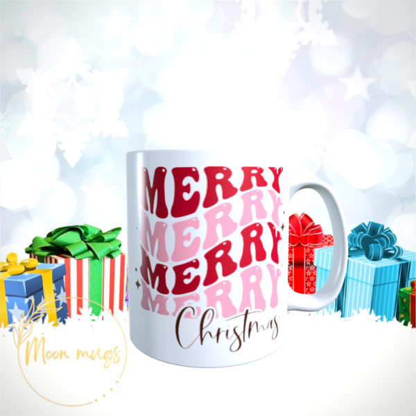 Merry Christmas Retro XMAS Festive Holiday Season Coffee Tea Gift Mug 11oz NEW - product image 3