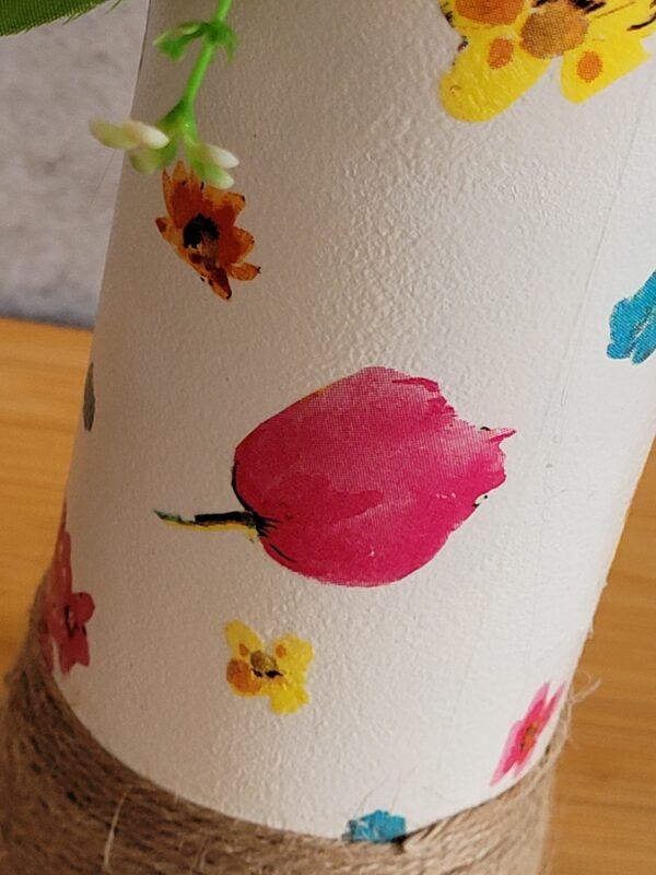 Upcycled Decoupaged Bottle – Floral Confetti - product image 2