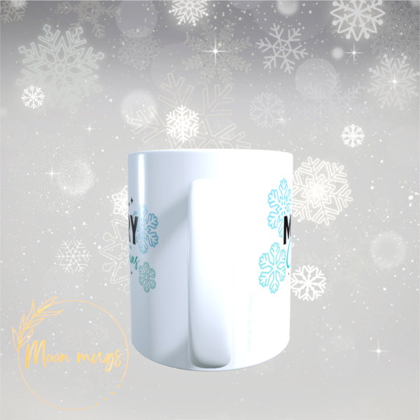 Merry Christmas Snowflakes Modern Festive holiday season santa Gift Mug 11oz - product image 4