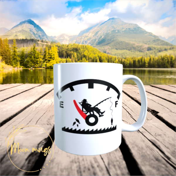 Fishing Fuel Gauge Angler Fisherman Ceramic coffee tea Gift for him Mug Cup 11oz - main product image