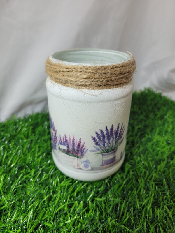 Small Upcycled Decoupaged Jar – Mini Lavender - main product image