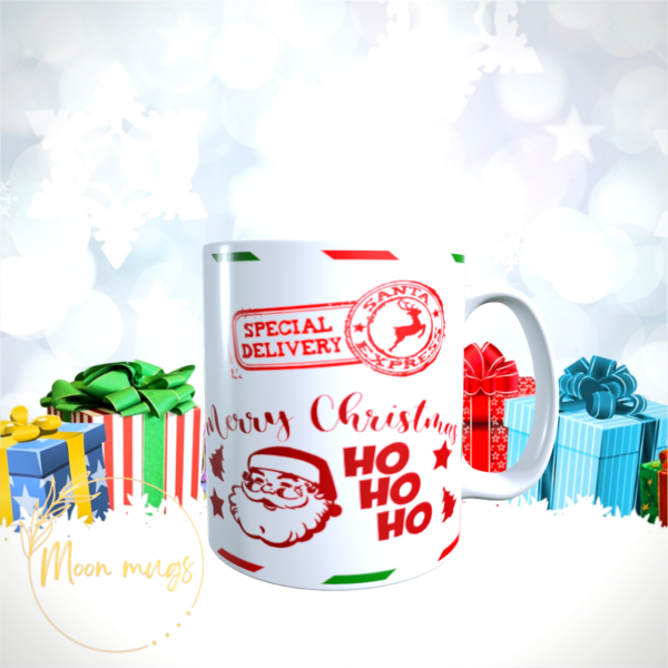 Personalised Christmas North Pole Mail Special Delivery Service Coffee mug 11oz - product image 3