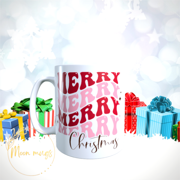 Merry Christmas Retro XMAS Festive Holiday Season Coffee Tea Gift Mug 11oz NEW - product image 4