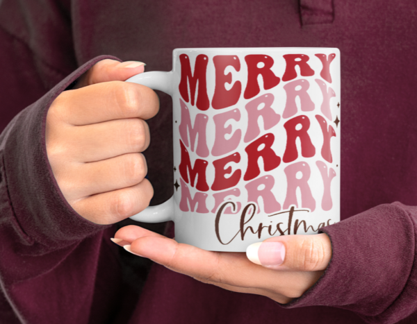 Merry Christmas Retro XMAS Festive Holiday Season Coffee Tea Gift Mug 11oz NEW - main product image