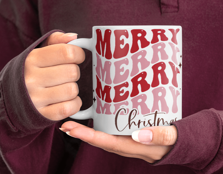 Merry Christmas Retro XMAS Festive Holiday Season Coffee Tea Gift Mug 11oz NEW - main product image