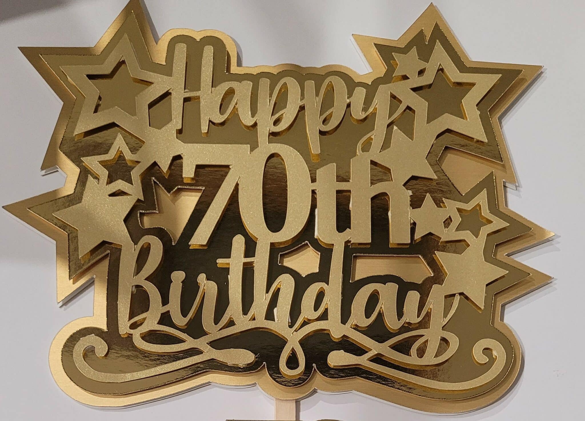 70th Birthday Gold Metal Cake Topper – Deezee Designs