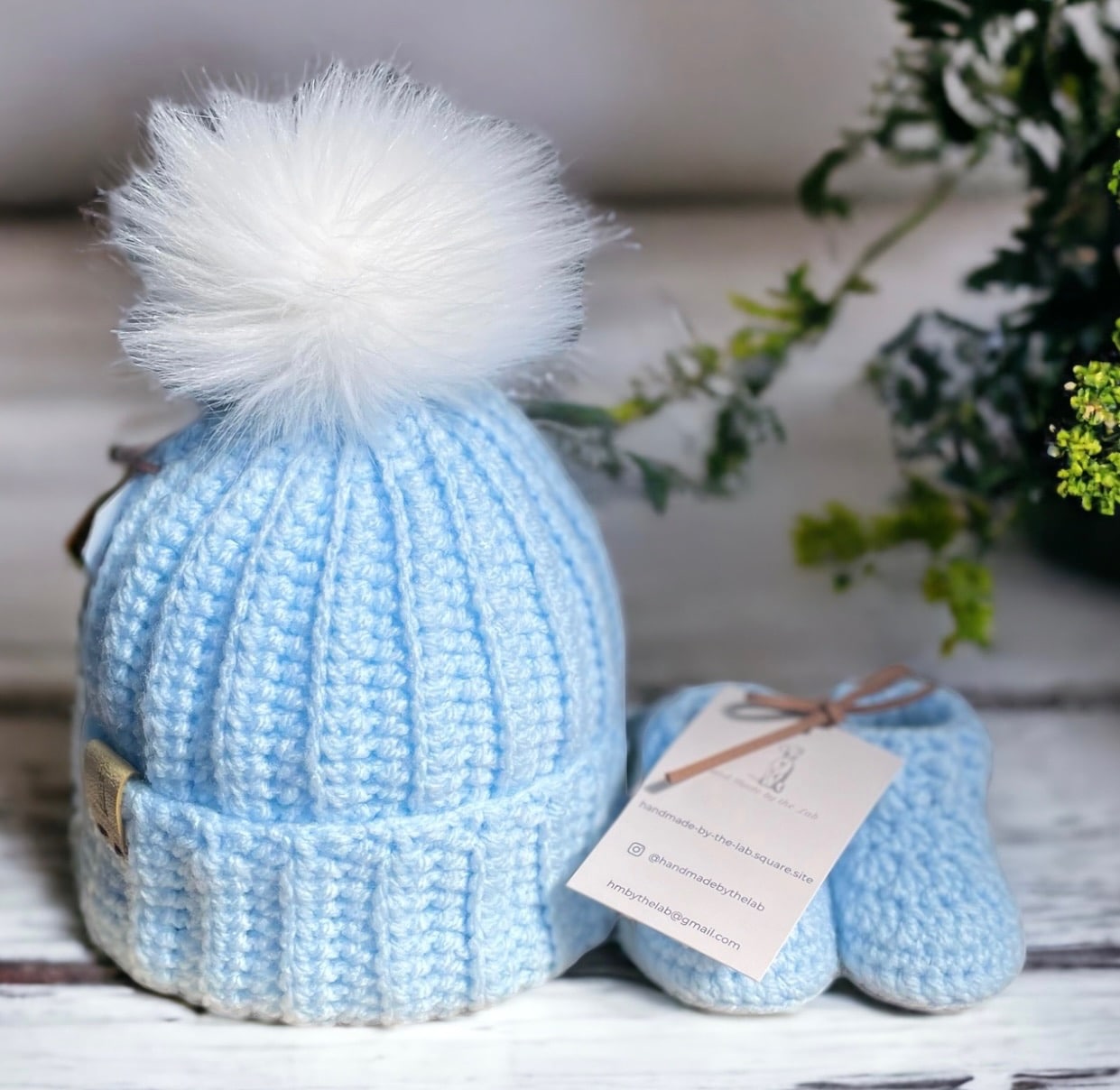 Blue baby Beanie & Hat Set - main product image