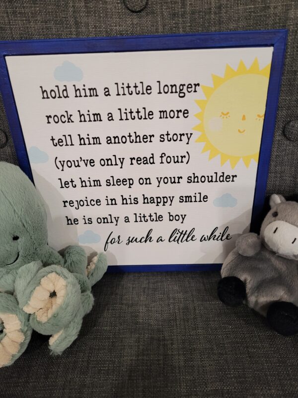 30cm Canvas – Baby Boy Poem – Christening, Baby Shower, 1st Birthday Gift - product image 2