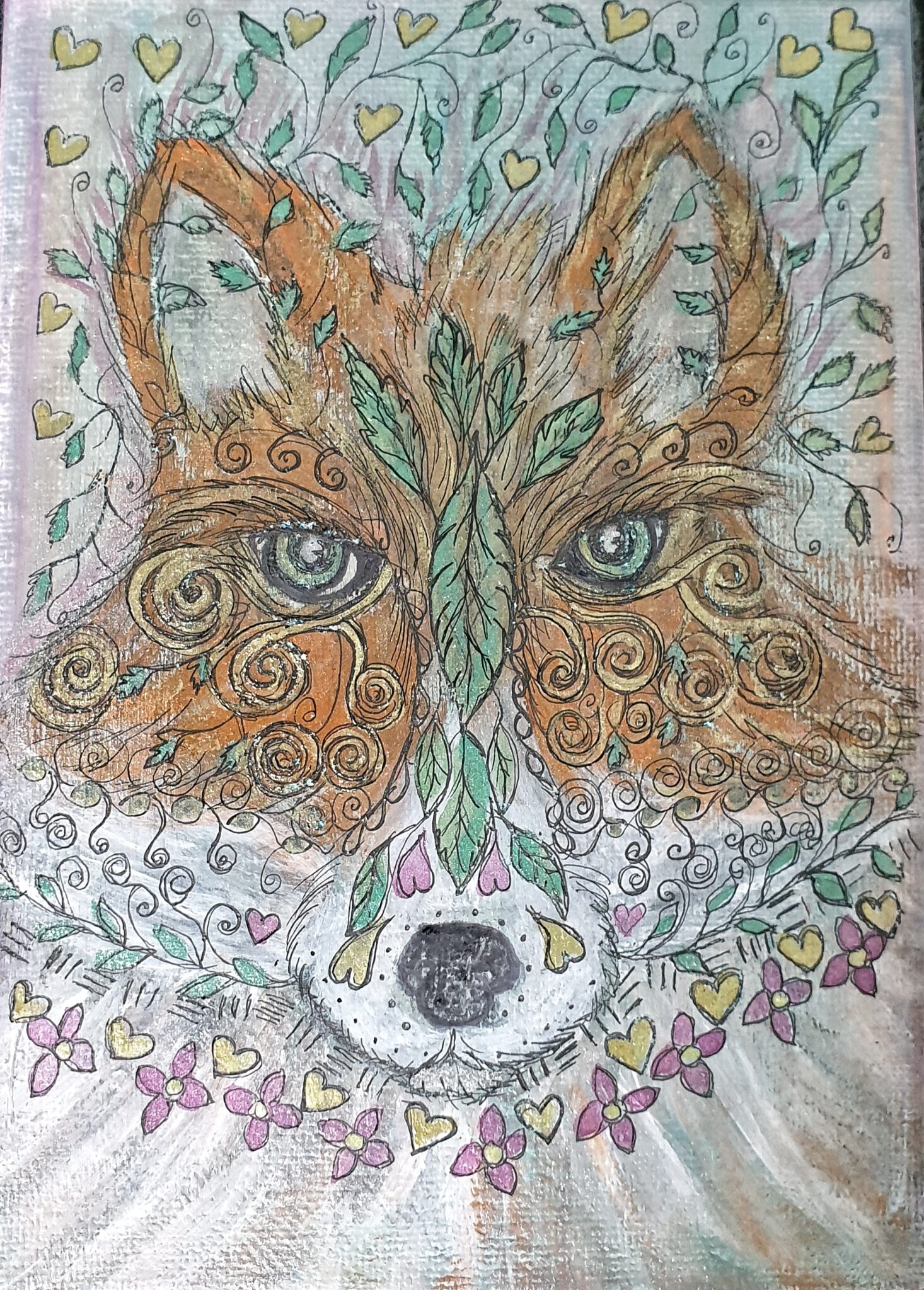 Painted Fox on canvas. - main product image