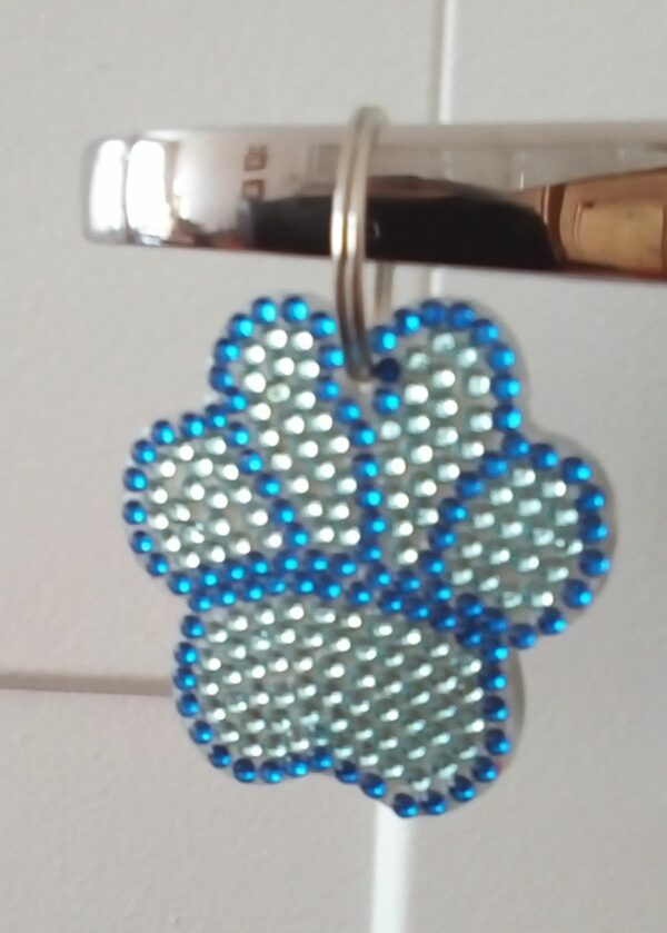 Paw Print Keyring, Paw Print Bag Charm, Animal Gift, Dog Gift – Blue/Blue - product image 4