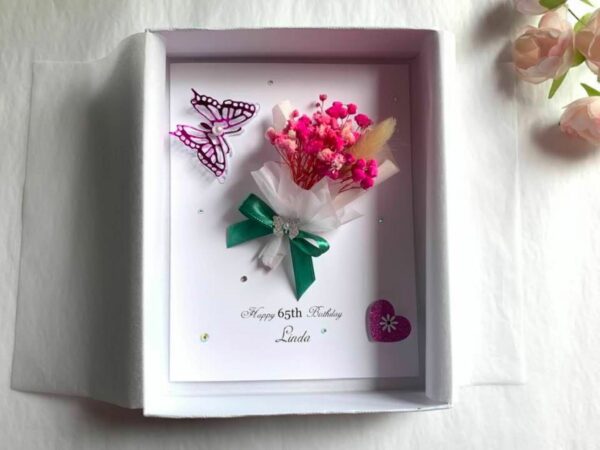 Personalised Handmade Birthday Card, Mini Dried Flower Bouquet Card with Box C005 - product image 5