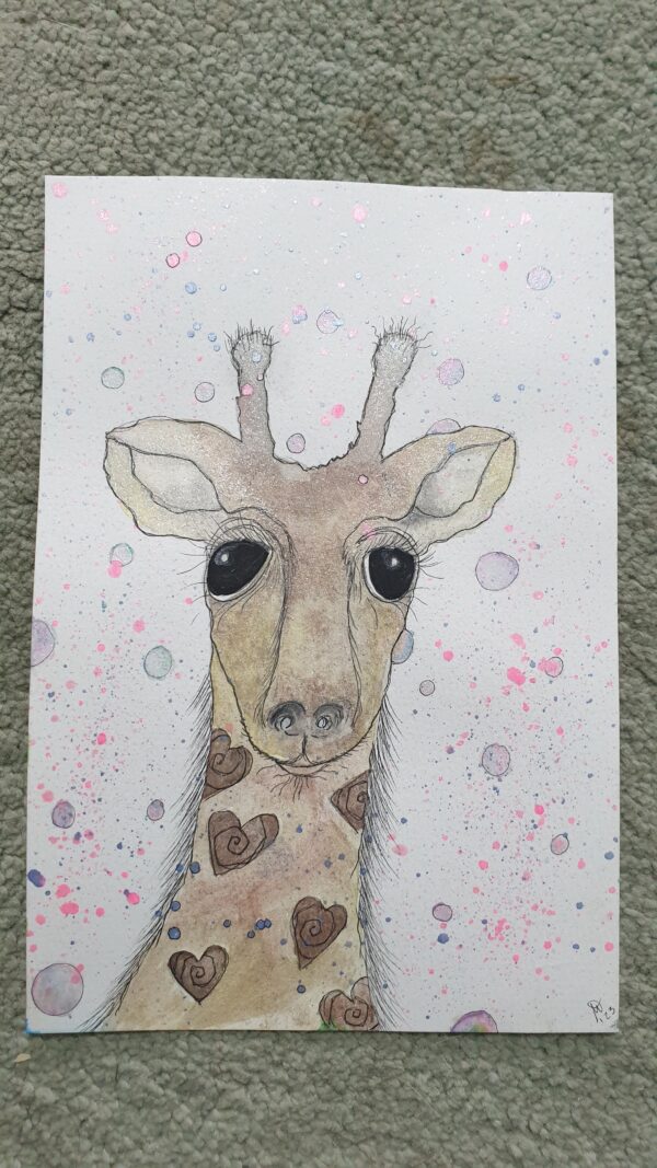 Whimsical watercolour giraffe - main product image