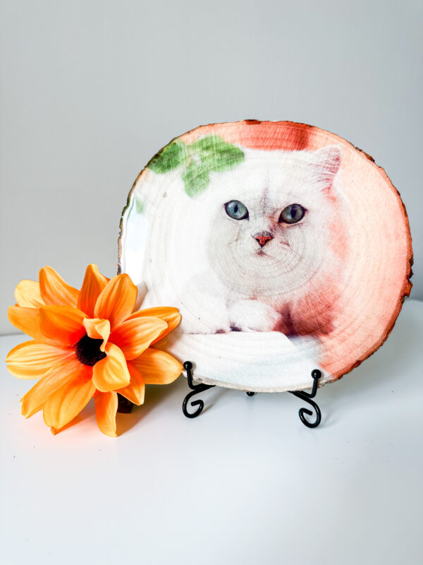 Personalised Large round photo on wood with glossy resin finish - product image 2