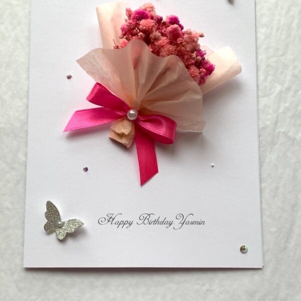 Luxury Personalised Handmade Birthday Card, Mini Dried Flower Bouquet Card with Box C008 - product image 4