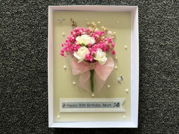 Luxury Personalised Card, Handmade Preserved Flower Card, 3D Dried Flower Birthday Card C434 - product image 2