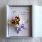 Luxury Personalised Handmade Birthday Card, Mini Dried Flower Bouquet Card with Box C044