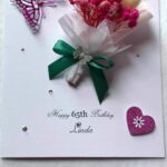 Personalised Handmade Birthday Card, Mini Dried Flower Bouquet Card with Box C005