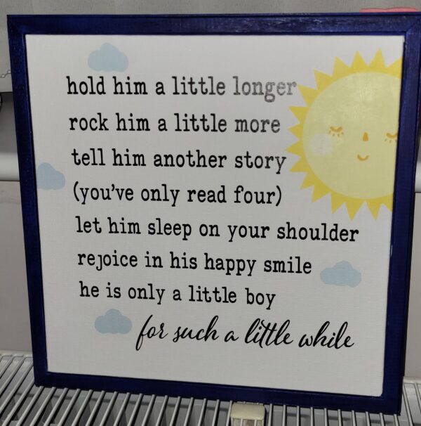 30cm Canvas – Baby Boy Poem – Christening, Baby Shower, 1st Birthday Gift - main product image