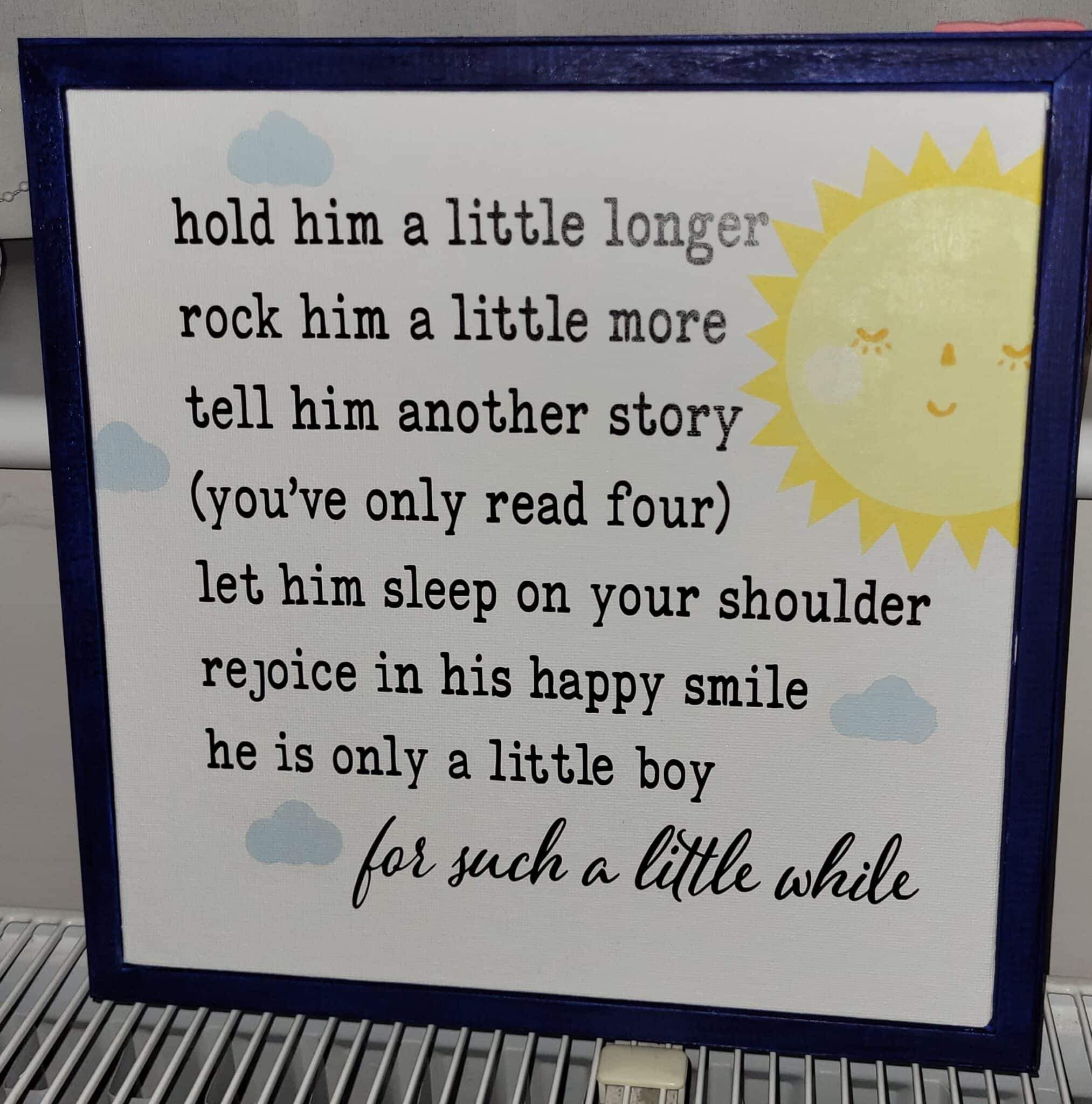 30cm Canvas – Baby Boy Poem – Christening, Baby Shower, 1st Birthday Gift - main product image
