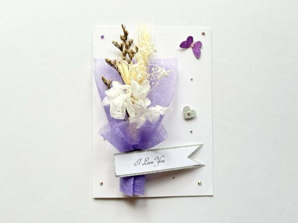 Luxury Personalised Handmade Birthday Card, Mini Dried Flower Bouquet Card with Box C068 - product image 2