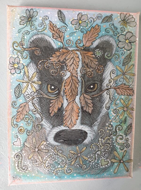Badger canvas in mixed media - main product image