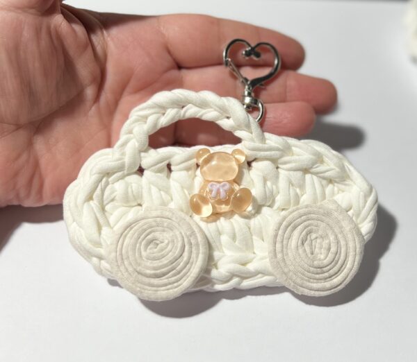 Crochet baby shower, gender reveal party mementos, favours. Crochet pram and car - product image 3