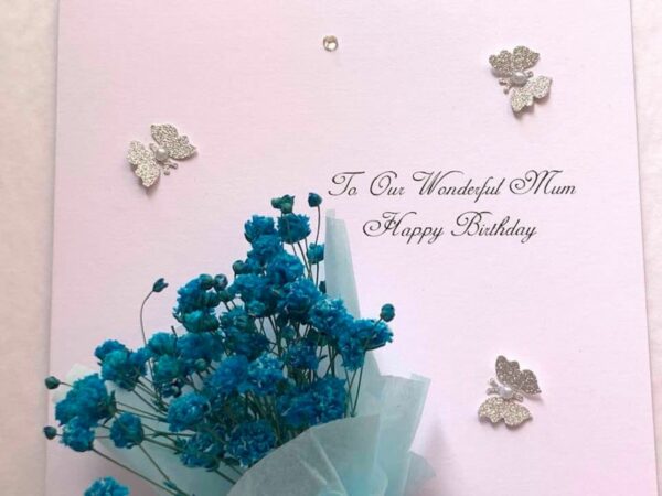 Luxury Personalised Handmade Birthday Card, Mini Dried Flower Bouquet Card with Box C011 - product image 2