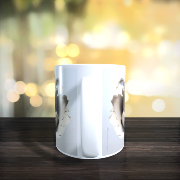 3D White Sports Car in Hole in the Wall Mug Cup 11oz Funny Birthday Gift 11oz - product image 4